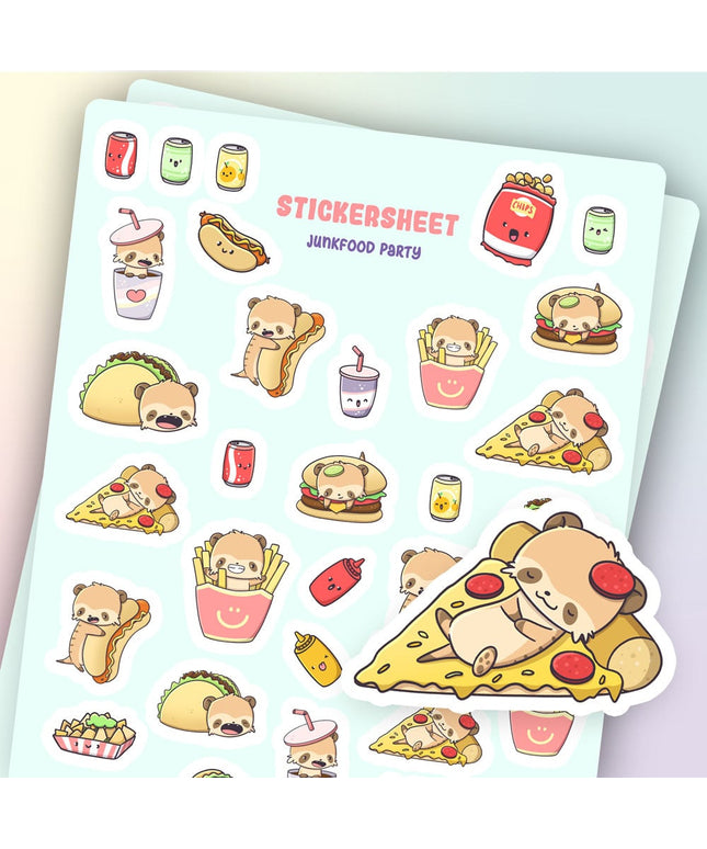 Stickervel Junkfood Party - CutieSquad - CuteStuff.nl