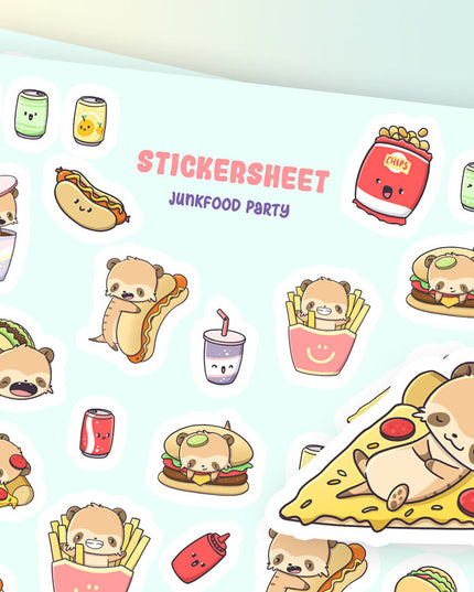 Stickervel Junkfood Party - CutieSquad - CuteStuff.nl