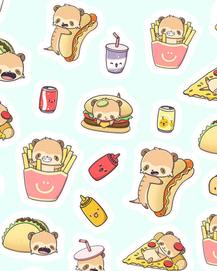 Stickervel Junkfood Party - CutieSquad - CuteStuff.nl