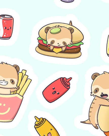 Stickervel Junkfood Party - CutieSquad - CuteStuff.nl