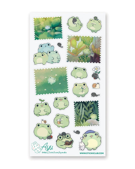 Stickervel Kawaii Frog’S Life - Stickii - CuteStuff.nl