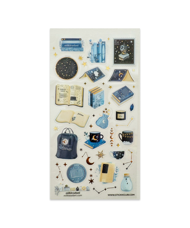 Stickervel Moonlit Bookish Nights - Stickii - CuteStuff.nl