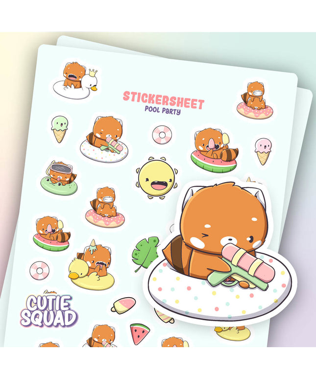 Stickervel Pool Party - CutieSquad - CuteStuff.nl