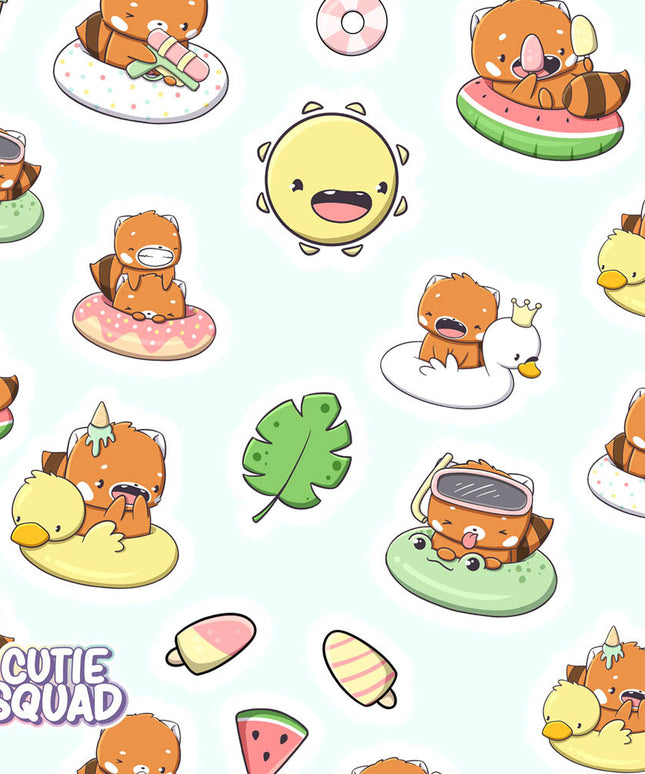 Stickervel Pool Party - CutieSquad - CuteStuff.nl