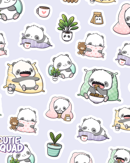 Stickervel Sleepy Pandas - CutieSquad - CuteStuff.nl