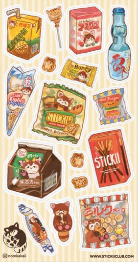 Stickervel Snacks - Stickii - CuteStuff.nl
