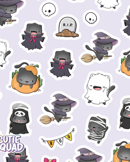 Stickervel Spooky Cats II - CutieSquad - CuteStuff.nl