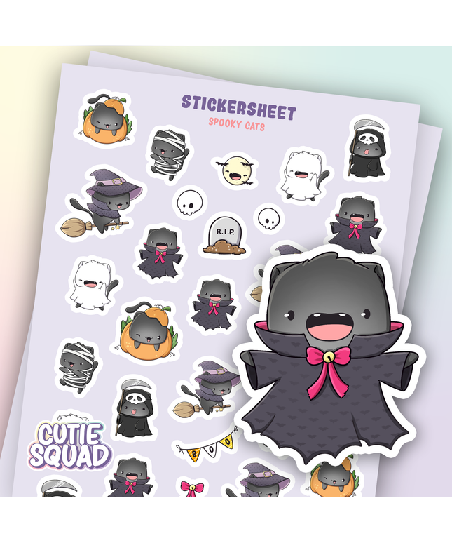 Stickervel Spooky Cats II - CutieSquad - CuteStuff.nl