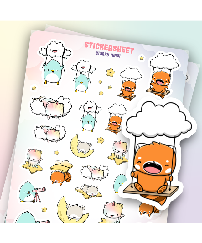 Stickervel Starry Night - CutieSquad - CuteStuff.nl
