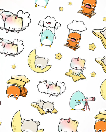 Stickervel Starry Night - CutieSquad - CuteStuff.nl