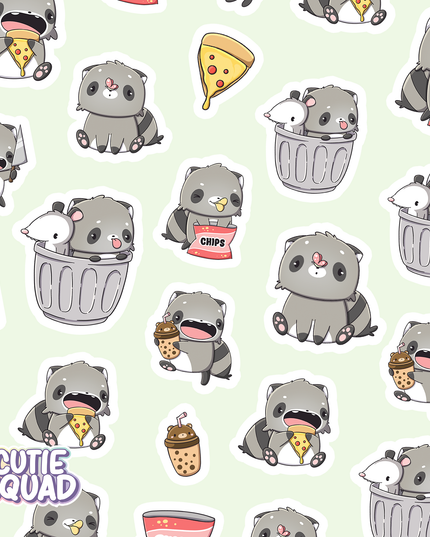 Stickervel Wacky Raccoons - CutieSquad - CuteStuff.nl