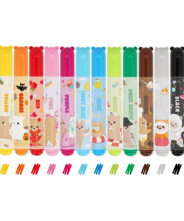 Teddy Friends set 12 markers - Legami - CuteStuff.nl
