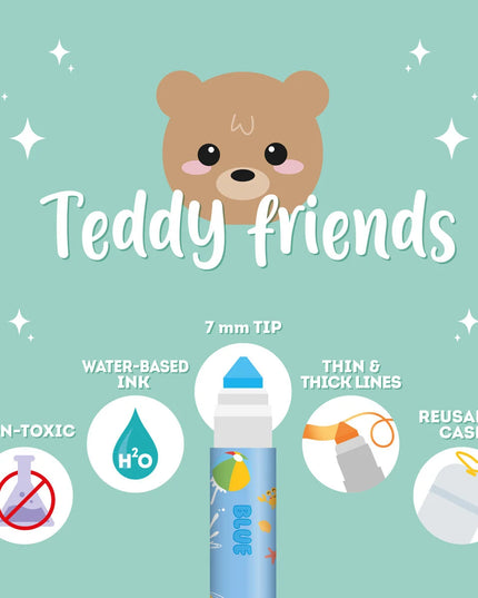 Teddy Friends set 12 markers - Legami - CuteStuff.nl