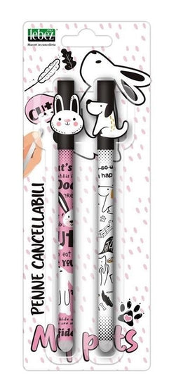 Uitwisbare balpen set - Animals - CuteStuff.nl