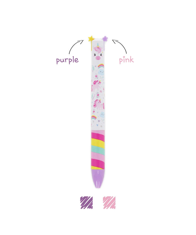 Unicorn Two-Colour Ballpoint Pen Click & Clack - Legami - CuteStuff.nl