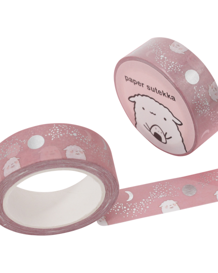 Washi Tape - Dusty Rose Stardust and Moon Mika - Silver Foil - CuteStuff.nl