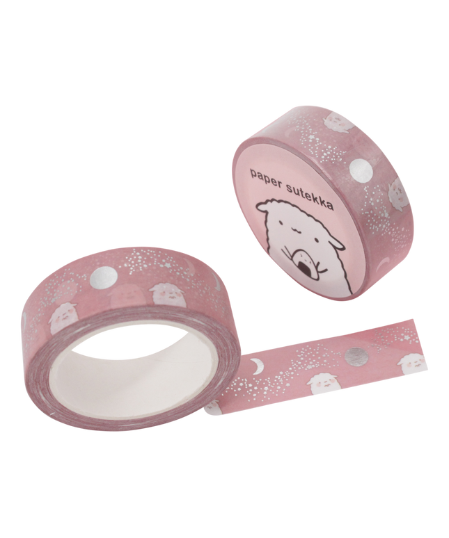 Washi Tape - Dusty Rose Stardust and Moon Mika - Silver Foil - CuteStuff.nl