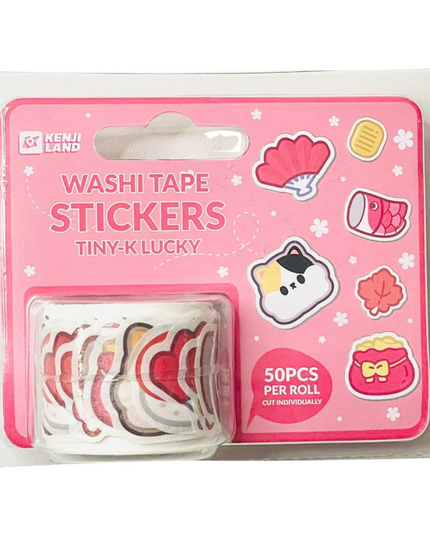 Washi tape stickers Cat Lucky - Kenji - CuteStuff.nl